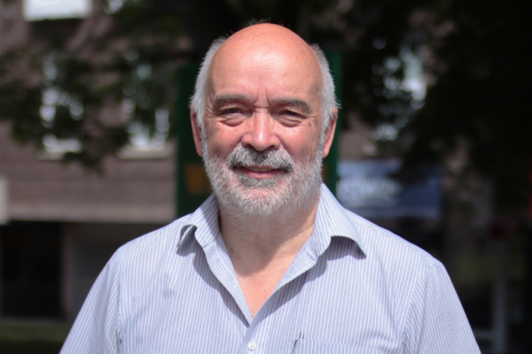 John Mclurey, former retailer standing outside newsagents